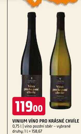 Vinium víno pro krásné chvíle 0,75l víno pozdní sběr vybrané druhy