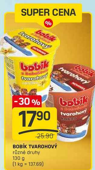 BOBÍK TVAROHOVÝ různé druhy 130 g