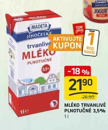 MLÉKO TRVANLIVÉ PLNOTUČNÉ 3,5% 1l