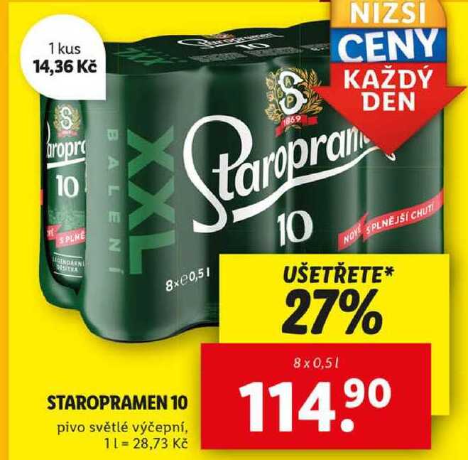 STAROPRAMEN 10, 8x 0,5 l