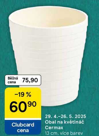Obal na květináč Cermax, 13 cm. více barev 