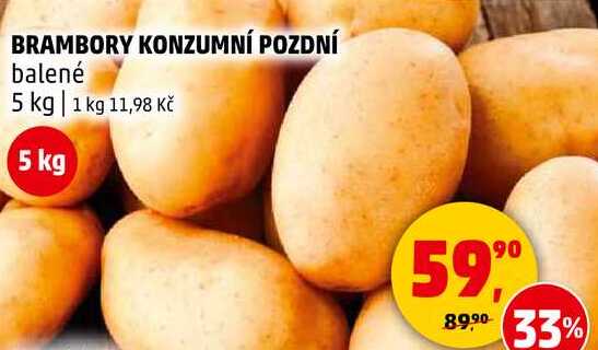 BRAMBORY KONZUMNÍ POZDNÍ balené, 5 kg