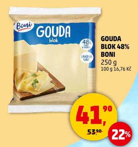 GOUDA BLOK 48% BONI, 250 g 