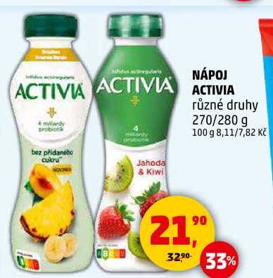NÁPOJ ACTIVIA různé druhy, 270/280 g