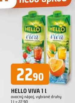 HELLO VIVA 1l ovocný nápoj, vybrané druhy 