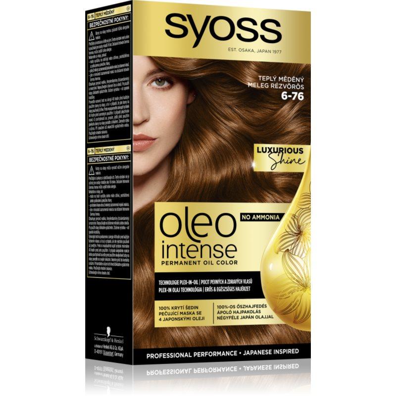 Syoss Oleo Intense permanentní barva na vlasy s olejem odstín 6-76 Teplý měděný 1 ks
