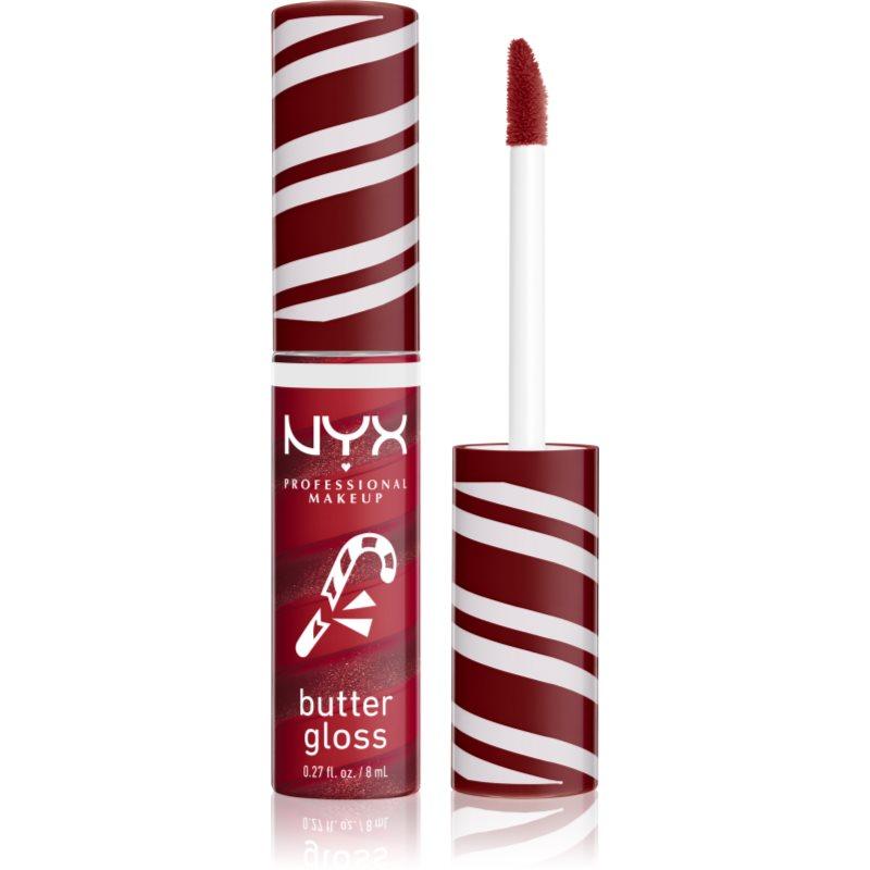 NYX Professional Makeup Holiday Butter Gloss lesk na rty odstín 01 Peppermint Swirl 8 ml