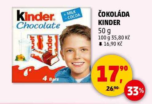 ČOKOLÁDA KINDER, 50 g 