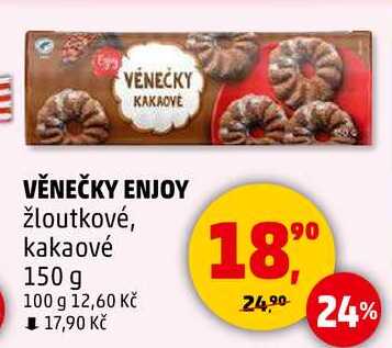 VĚNEČKY ENJOY žloutkové, kakaové, 150 g 
