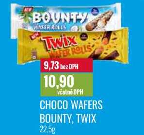 CHOCO WAFERS BOUNTY, TWIX 22,5g 