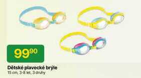 Dětské plavecké brýle 15 cm, 3-8 let, 3 druhy  