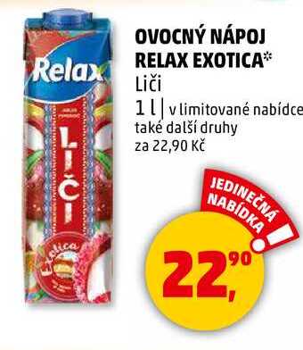 OVOCNÝ NÁPOJ RELAX EXOTICA Liči, 1 l 