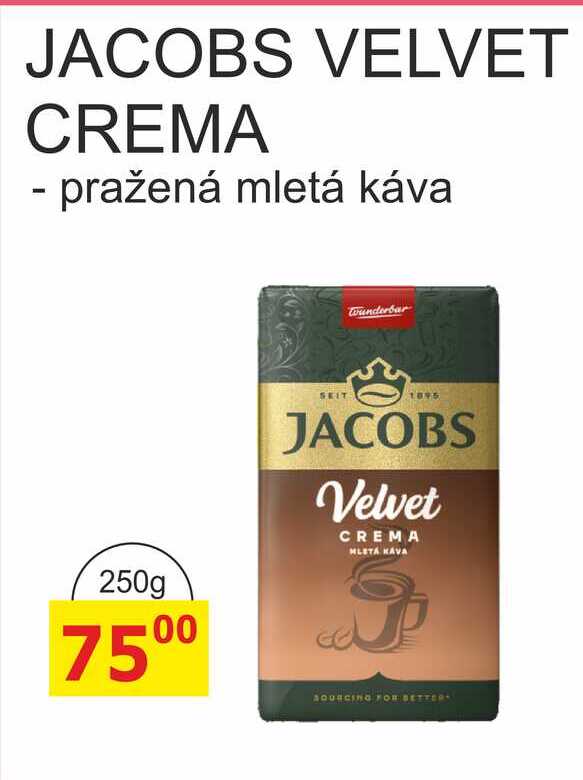 Jacobs VELVET Crema pražená mletá káva 250g