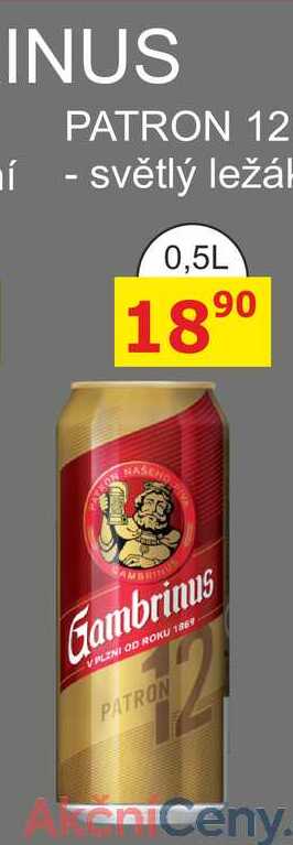 Gambrinus Patron 12° 0,5L, plech