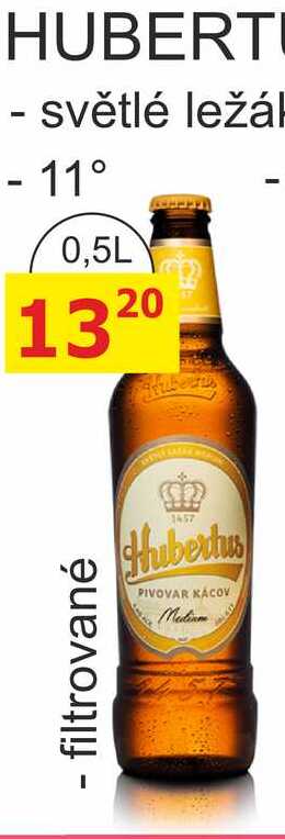 Pivovar Kácov Hubertus Pivo světlý ležák 0,5l