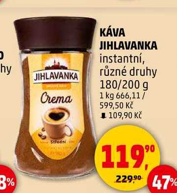 JIHLAVANKA instantní, různé druhy, 180/200 g 