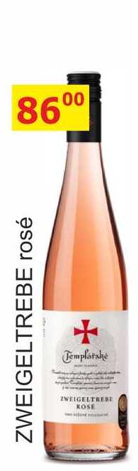Templářské sklepy 0,75l ZWEIGELTREBE rosé 