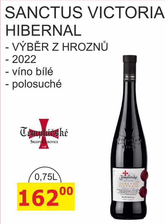 Templářské sklepy 0,75l SANCTUS VICTORIA HIBERNAL