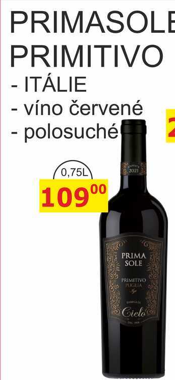 PRIMASOLE PRIMITIVO - ITÁLIE 0,75L 