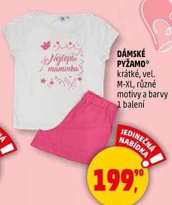 DÁMSKÉ PYŽAMO krátké, vel. M-XL, různé motivy a barvy, 1 balení 