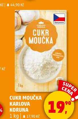 CUKR MOUČKA KARLOVA KORUNA, 1 kg  