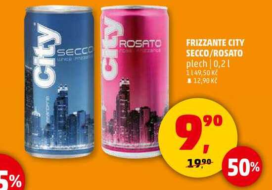 FRIZZANTE CITY SECCO/ROSATO plech, 0,2 l