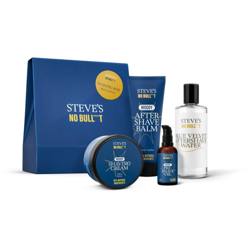 Steve's No Bull***t Shaving Box Blue Velvet dárková sada na holení pro muže