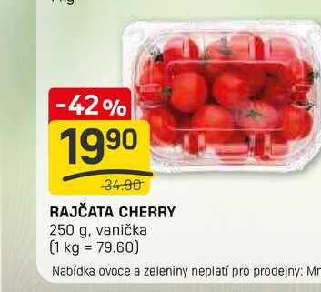 RAJČATA CHERRY 250 g, vanička 