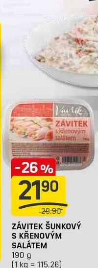 ZÁVITEK ŠUNKOVÝ S KŘENOVÝM SALÁTEM 190 g 