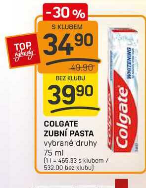 COLGATE ZUBNÍ PASTA vybrané druhy 75 ml 