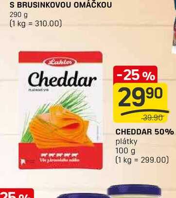 CHEDDAR 50% plátky 100g