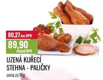 UZENÁ KUŘECÍ STEHNA - PALIČKY cena za 1Kg 