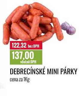 DEBRECÍNSKÉ MINI PÁRKY cena za 1kg 