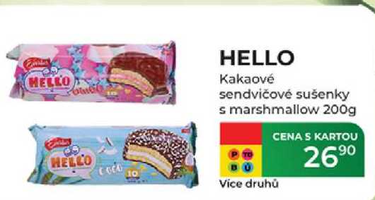 HELLO Kakaové sendvičové sušenky s marshmallow 200g 
