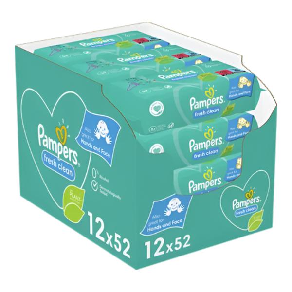 Pampers Fresh Clean Vlhčené ubrousky 12×52ks
