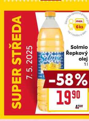 Solmio Řepkový olej 1l
