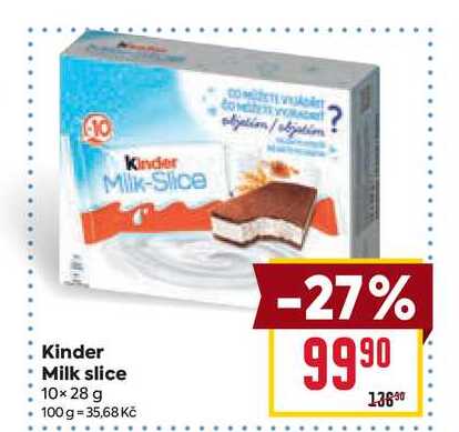 Kinder Milk slice 10×28 g 
