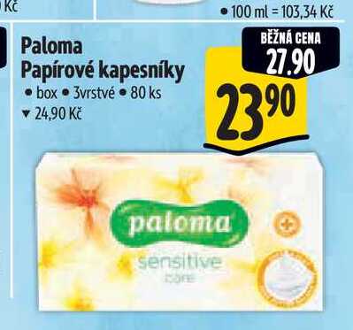  Paloma Papírové kapesníky box 3vrstvé 80 ks 