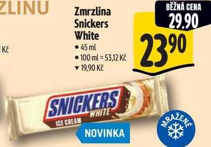 Zmrzlina Snickers White, 45 ml 