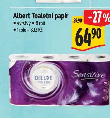 Albert Toaletní papír  4vrstvý  8 ks