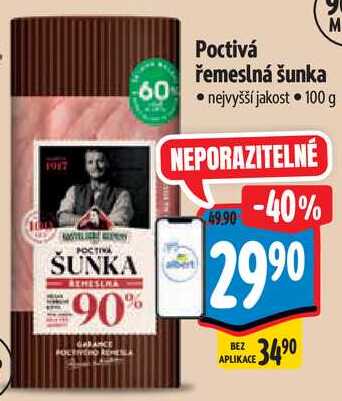 Poctivá řemeslná šunka, 100 g