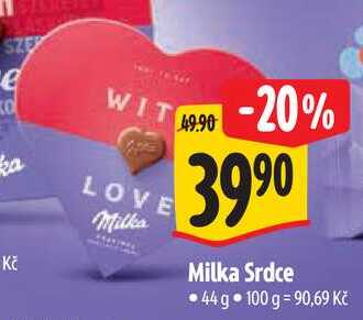 Milka Srdce, 44 g
