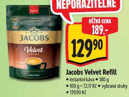 Jacobs Velvet Refill, 180 g