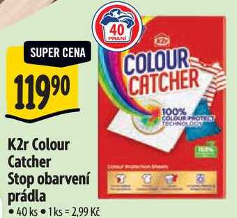 K2r Colour Catcher Stop obarvení prádla, 40 ks