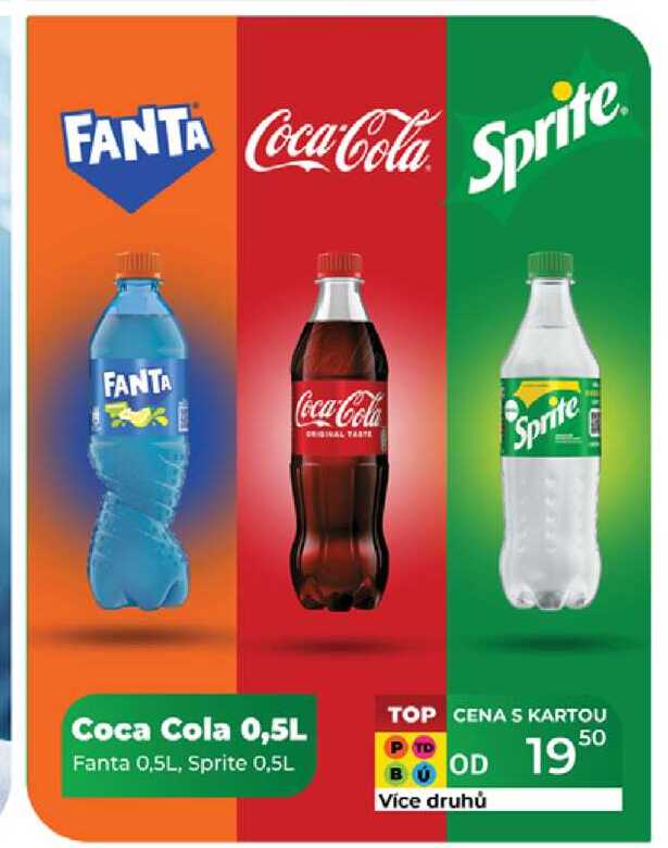 Coca Cola 0,5L Fanta 0,5L, Sprite 0,5L 