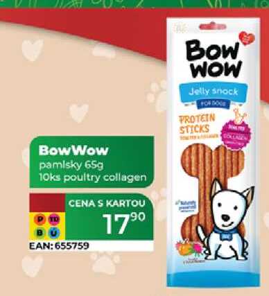 Bow Wow pamlsky 65g 10ks poultry collagen  