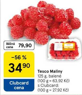 Tesco Maliny, 125 g, balené 