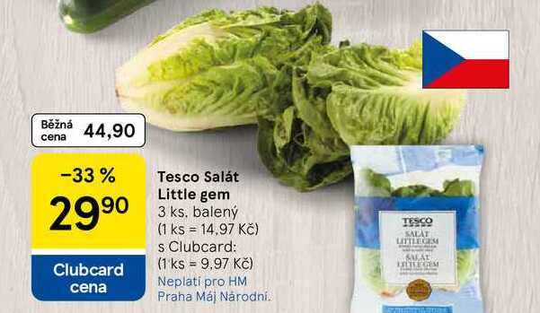Tesco Salát Little gem, 3 ks 