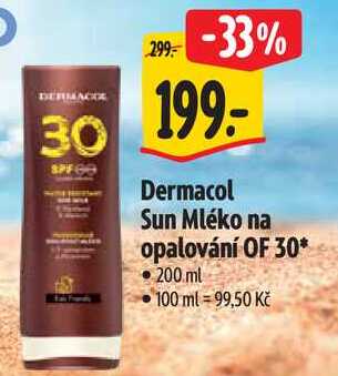 Dermacol Sun Mléko na opalování OF 30, 200 ml