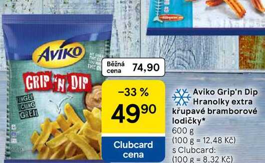 Aviko Grip'n Dip Hranolky extra křupavé bramborové lodičky, 600 g  